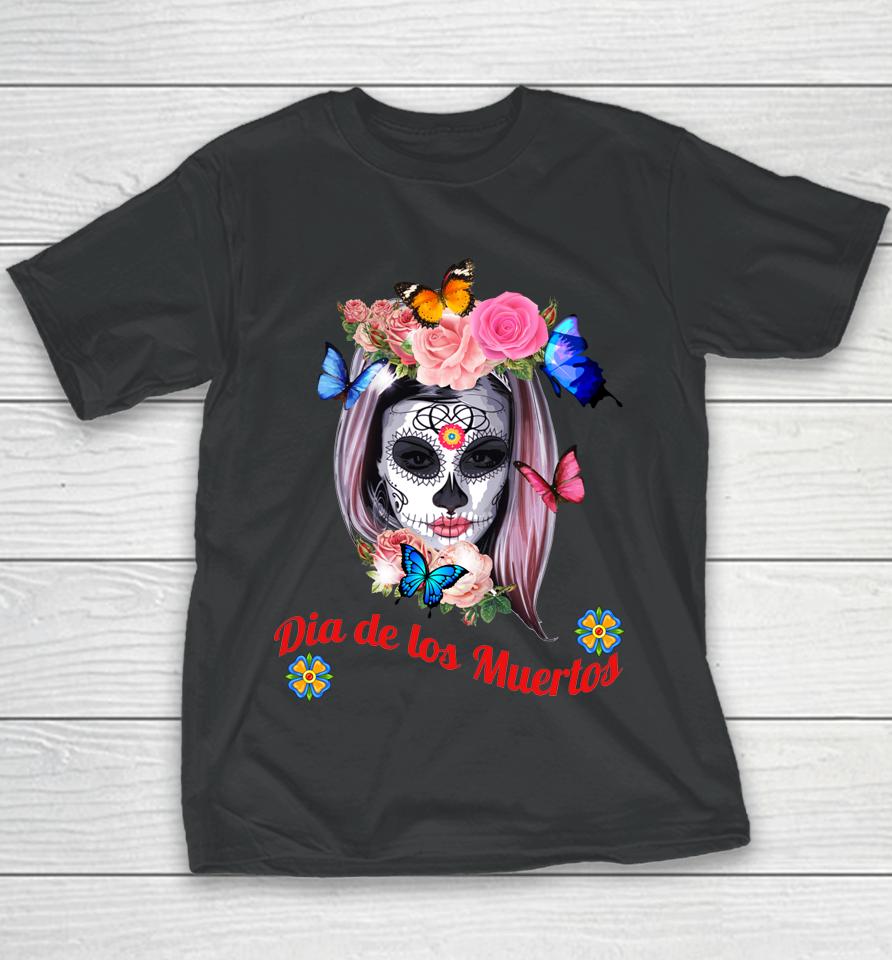 Day Of The Dead Sugar Skull Girl Youth T-Shirt