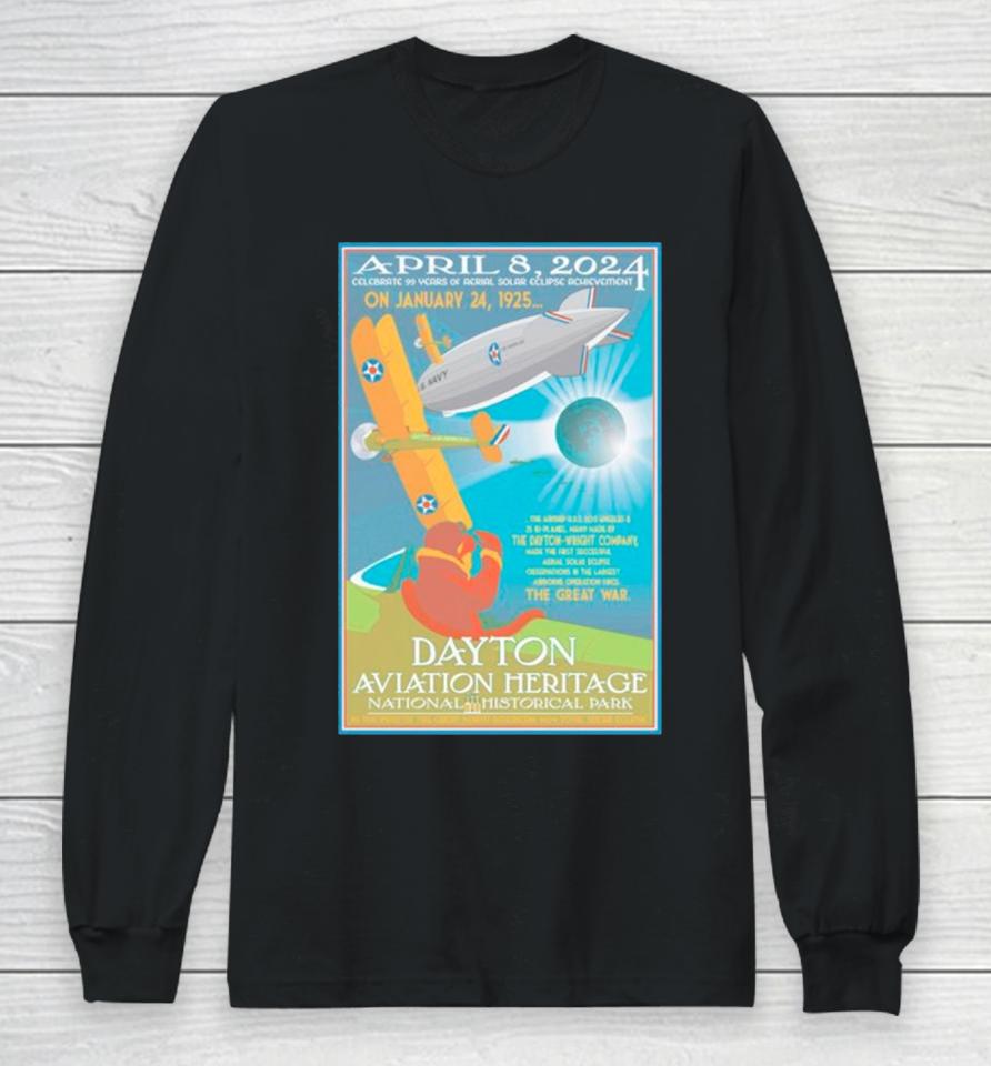 Dayton Aviation Heritage National Historical Park April 8 2024 Total Solar Eclipse Long Sleeve T-Shirt