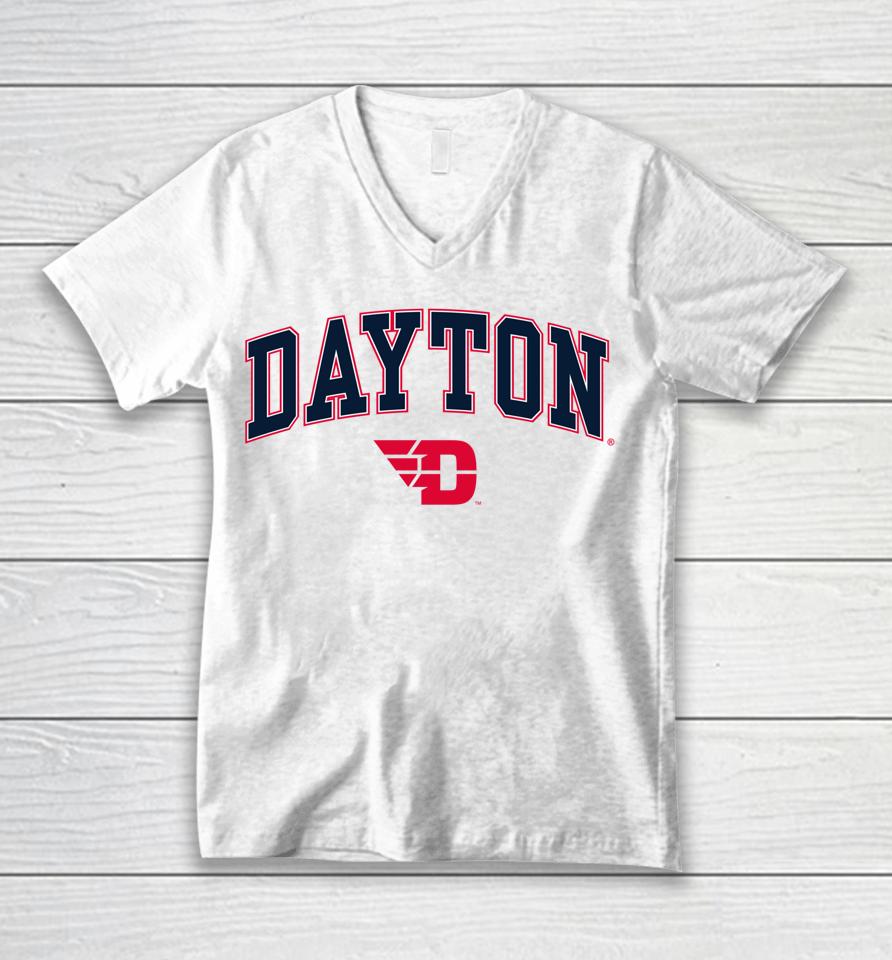 Dayton Flyers Arch Over Logo Unisex V-Neck T-Shirt