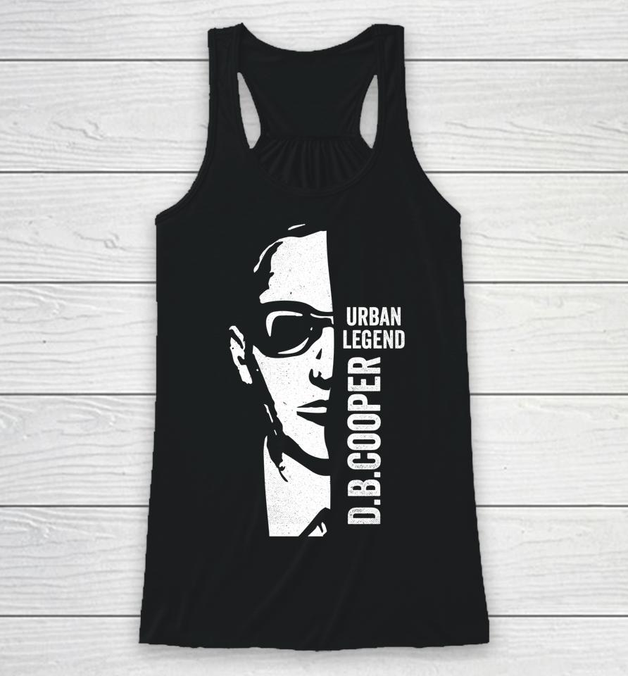 Db Cooper Face Unsolved Mystery Sixties Cool Urban Legend Racerback Tank