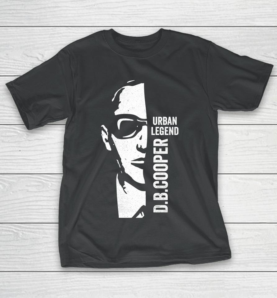 Db Cooper Face Unsolved Mystery Sixties Cool Urban Legend T-Shirt