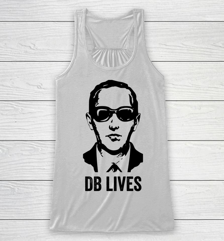 Db Cooper Lives Unsolved Mystery Sixties Urban Legend Face Racerback Tank