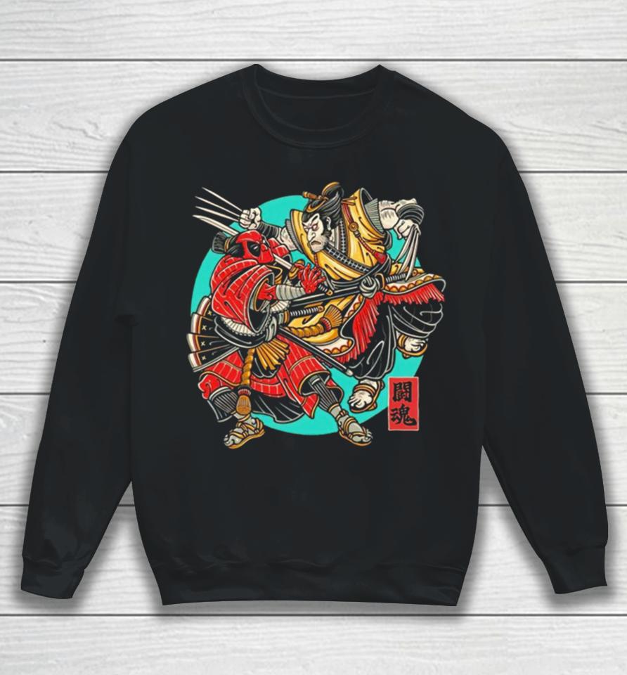 Deadpool And Wolverine Samurai Fighting Spirit Sweatshirt