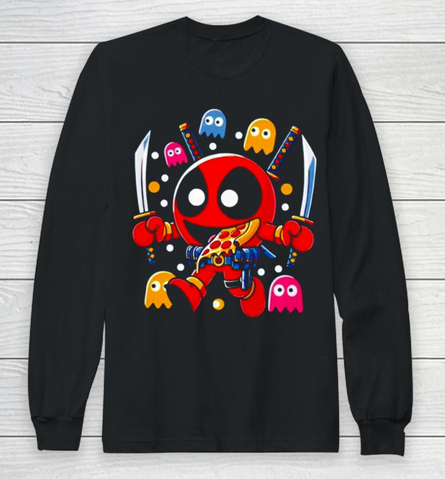 Deadpool In The Style Of Pac Man Mr. Dp Long Sleeve T-Shirt