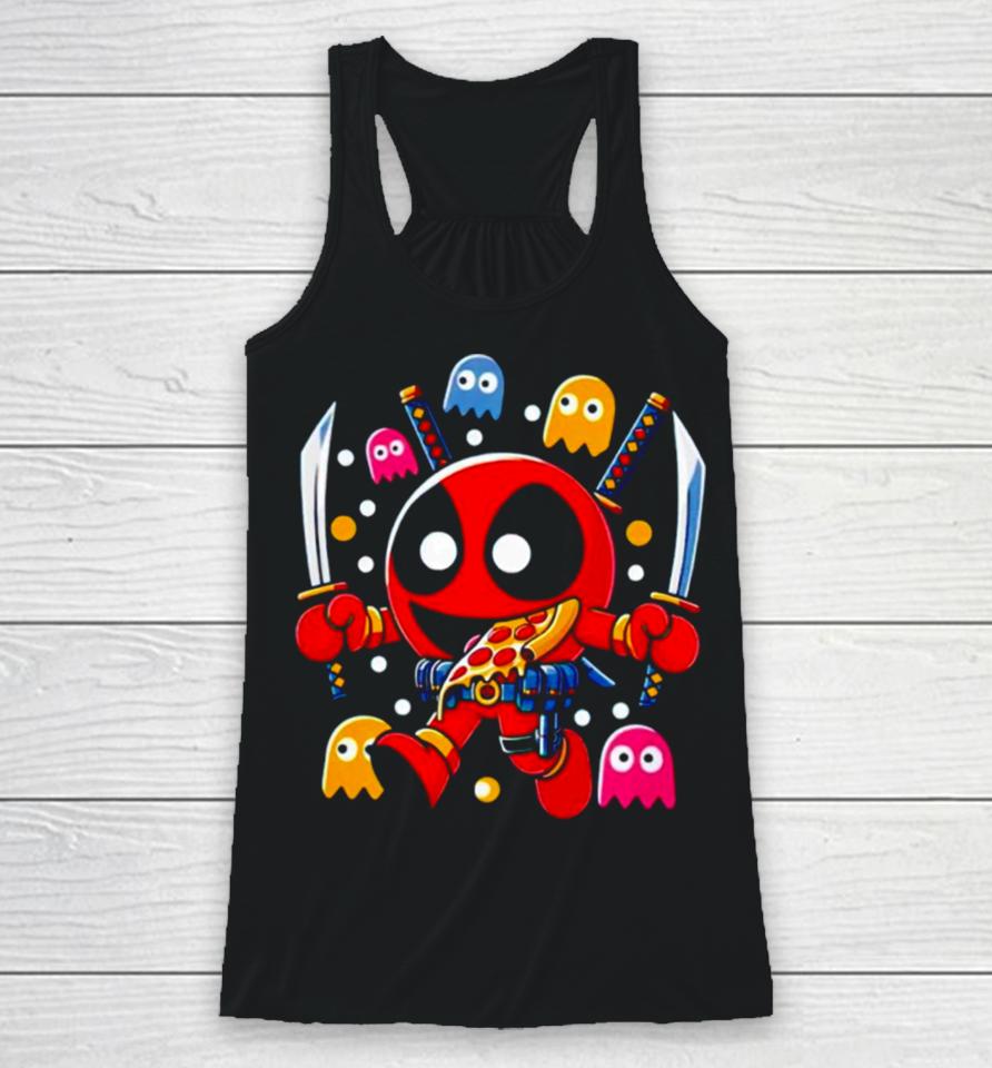 Deadpool In The Style Of Pac Man Mr. Dp Racerback Tank