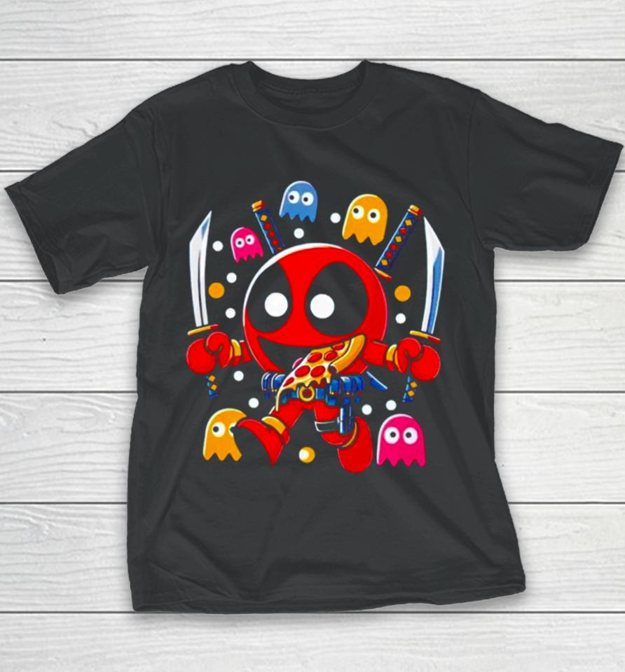 Deadpool In The Style Of Pac Man Mr. Dp Youth T-Shirt