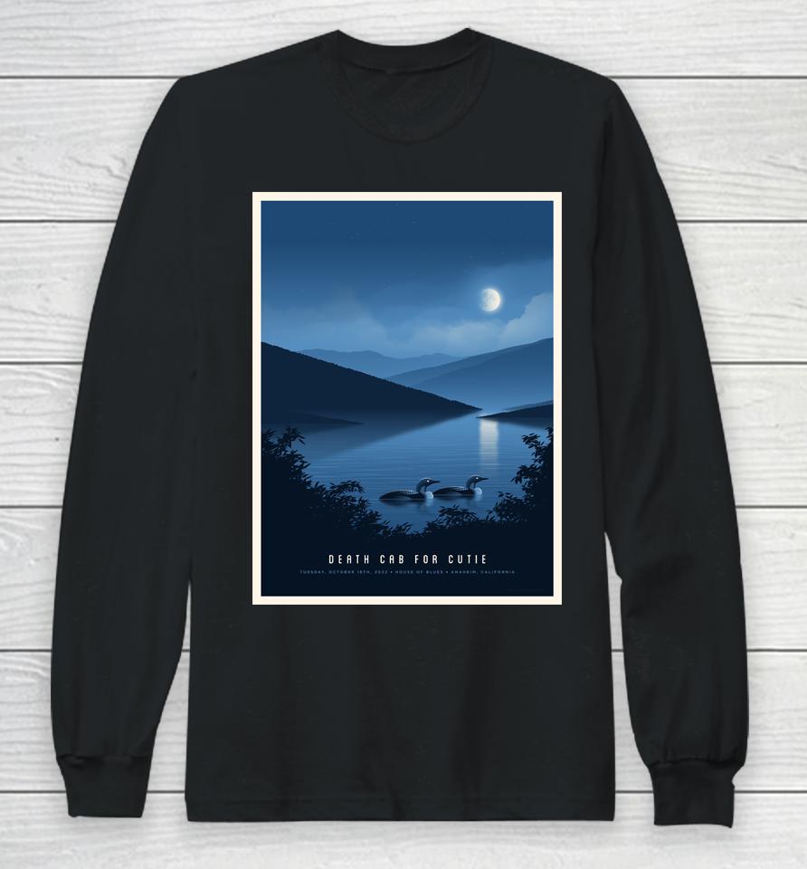 Death Cab For Cutie House Of Blues Anaheim California October 18Th 2022 Long Sleeve T-Shirt