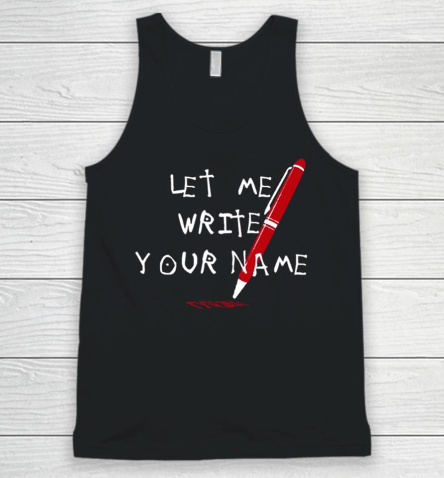 Death Note Anime Light Yagami Let Me Write Your Name Unisex Tank Top