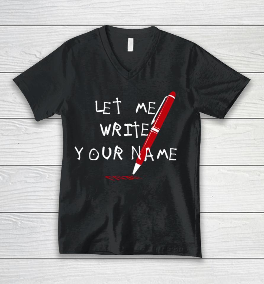 Death Note Anime Light Yagami Let Me Write Your Name Unisex V-Neck T-Shirt