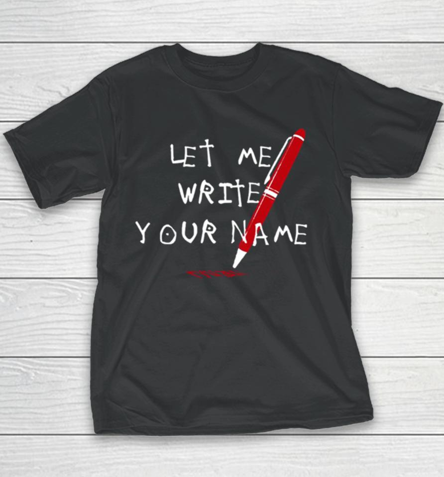 Death Note Anime Light Yagami Let Me Write Your Name Youth T-Shirt