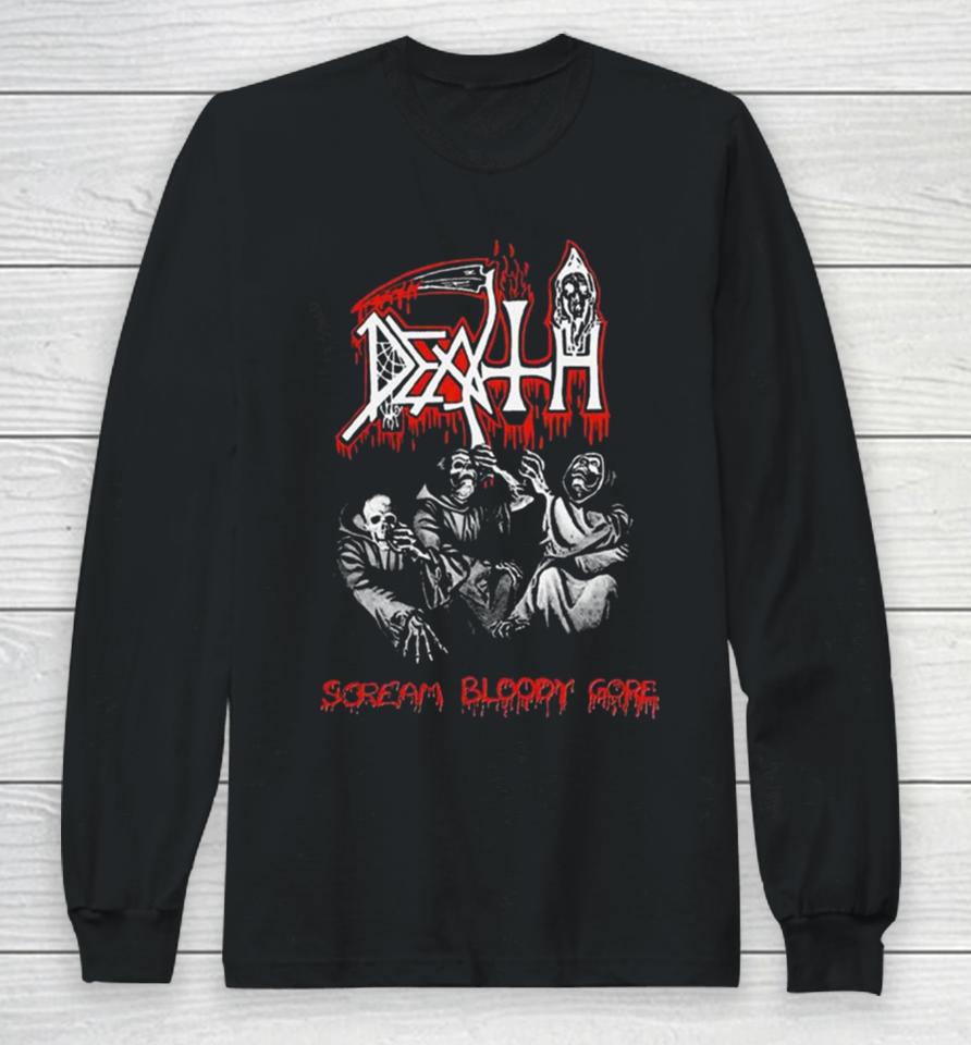 Death Scream Bloody Gore Throwback Long Sleeve T-Shirt