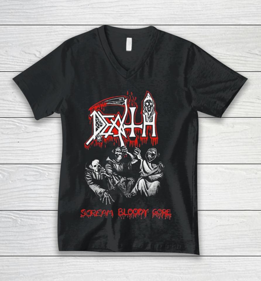 Death Scream Bloody Gore Throwback Unisex V-Neck T-Shirt