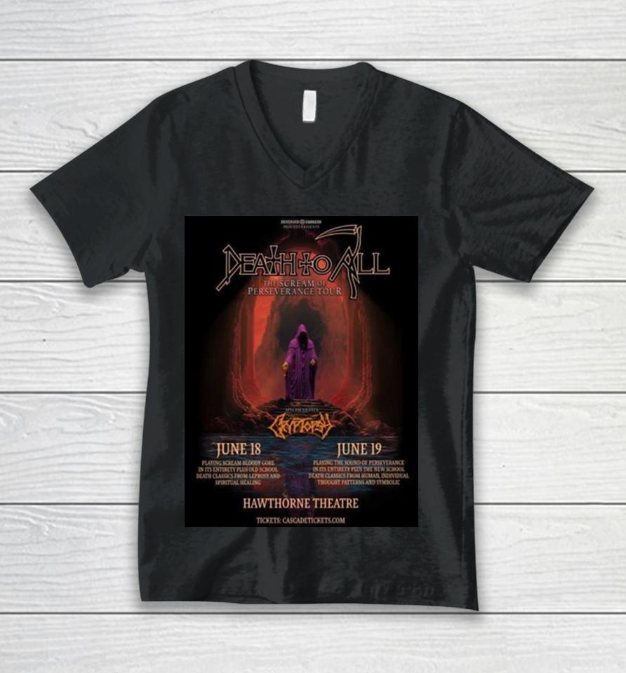 Death To All The Scream Of Perseverance Tour 2024 Unisex V-Neck T-Shirt