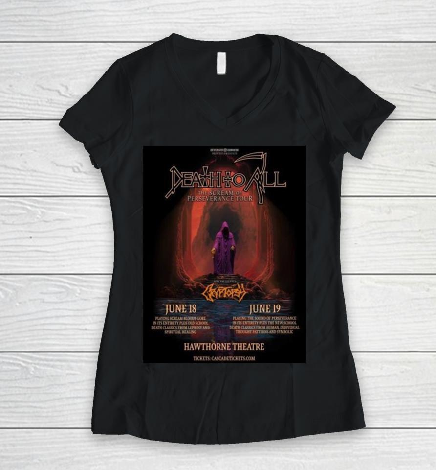 Death To All The Scream Of Perseverance Tour 2024 Women V-Neck T-Shirt