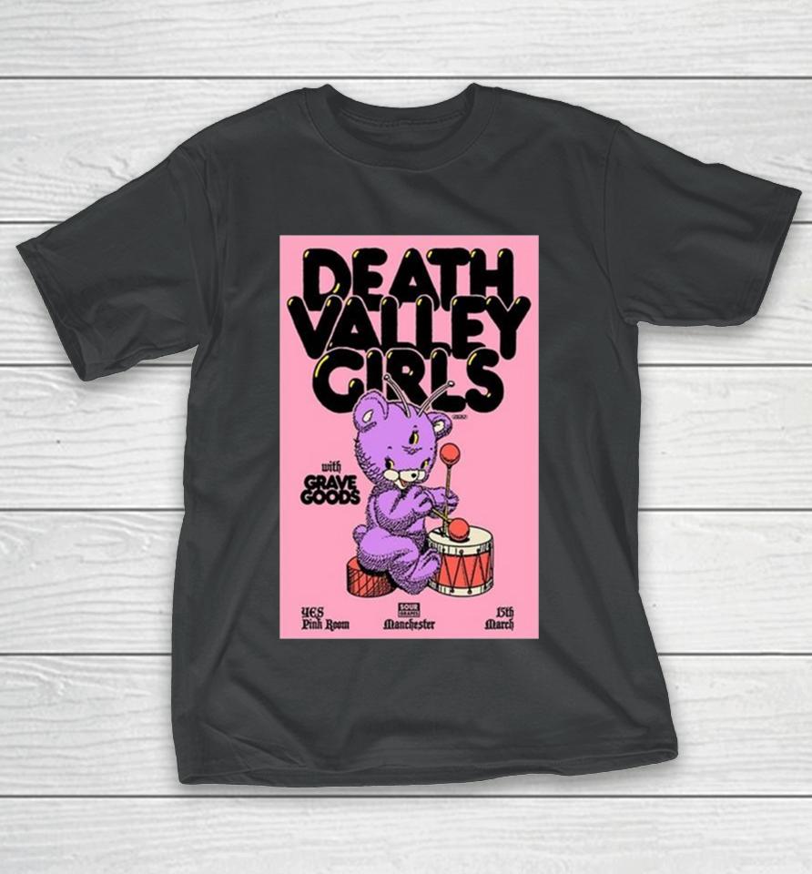 Death Valley Girls March 15 2024 Yes Pink Room Manchester England T-Shirt