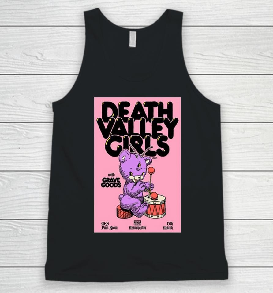 Death Valley Girls March 15 2024 Yes Pink Room Manchester England Unisex Tank Top