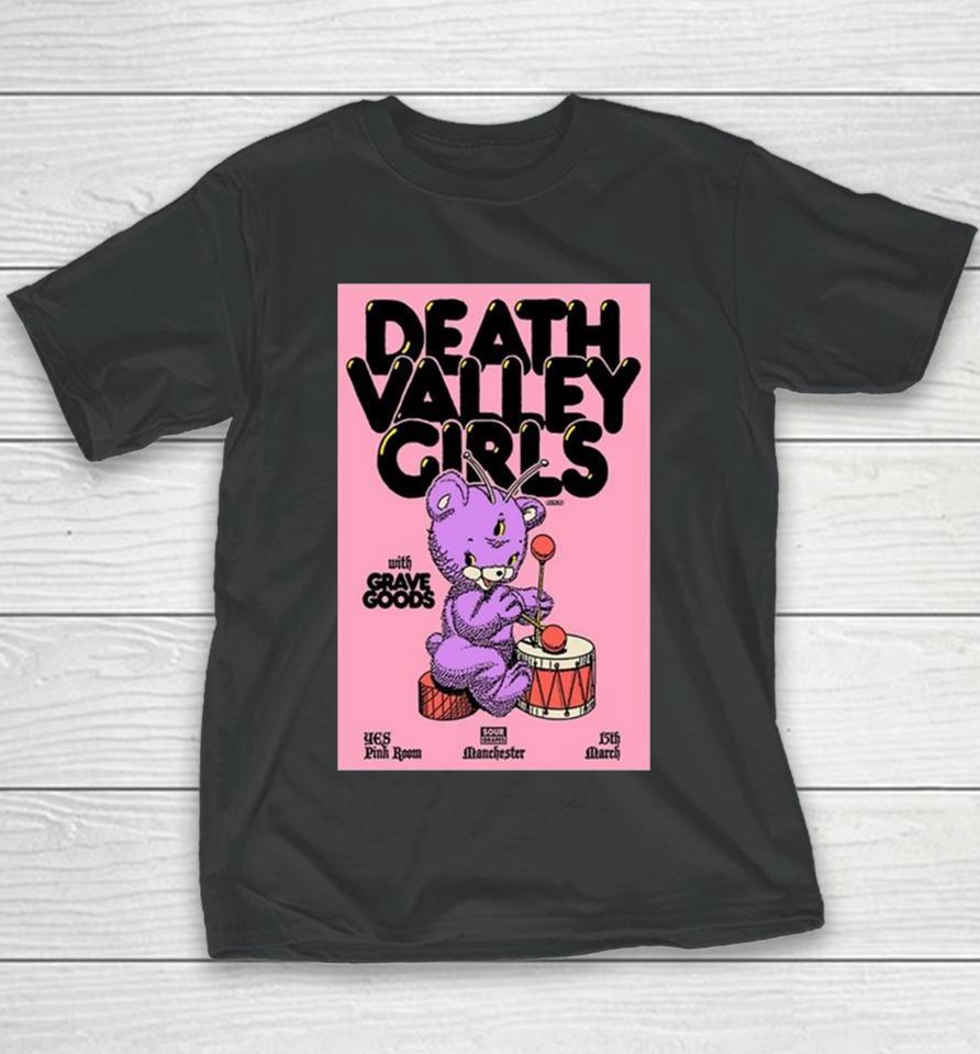 Death Valley Girls March 15 2024 Yes Pink Room Manchester England Youth T-Shirt