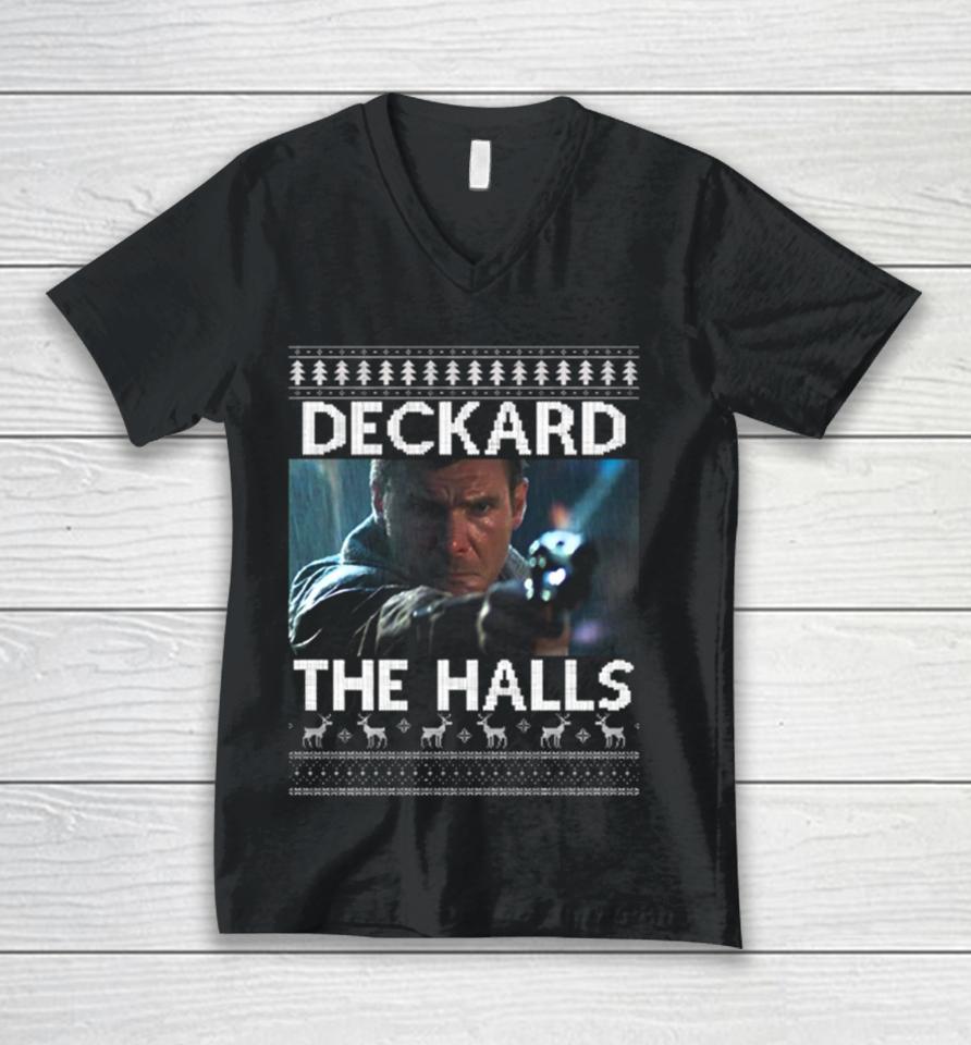 Deckard The Halls Blade Runner Christmas Knit Unisex V-Neck T-Shirt