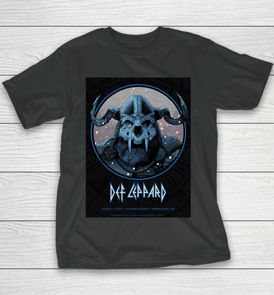 Def Leppard Minneapolis August 14, 2022 The Stadium Tour Youth T-Shirt