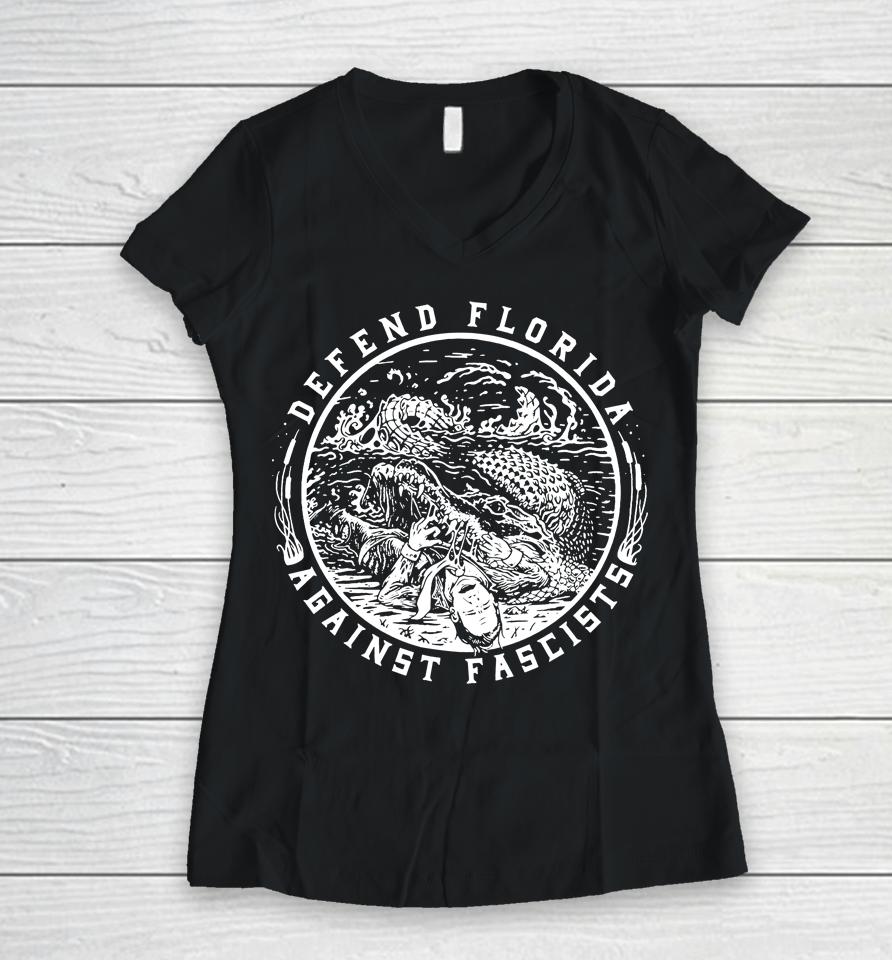 Defend Florida Against Fascists Women V-Neck T-Shirt
