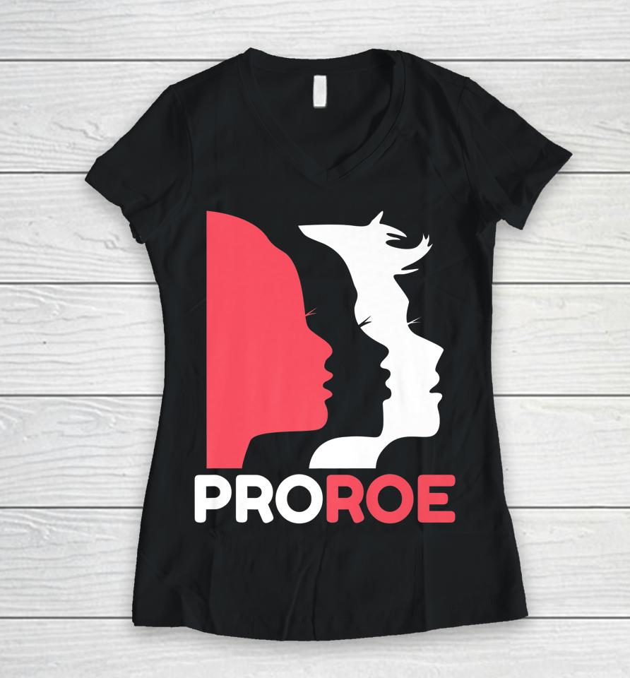 Defend Roe V Wade Pro Choice Abortion Rights Feminism Women V-Neck T-Shirt
