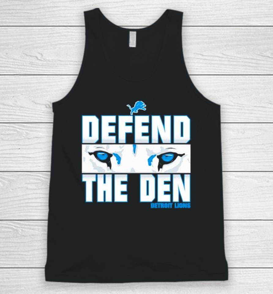 Defend The Den Detroit Lions Eyes Ice Blue Unisex Tank Top