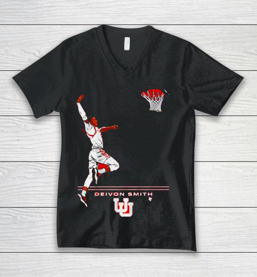Deivon Smith Utah Jazz Basketball Nba Superstar Pose Unisex V-Neck T-Shirt