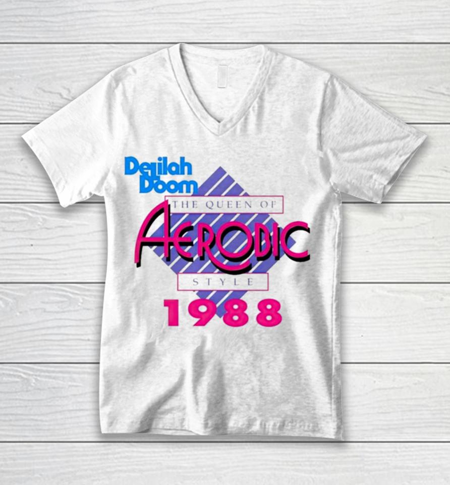 Delilah Doom The Queen Of Aerobic Style 1988 Unisex V-Neck T-Shirt