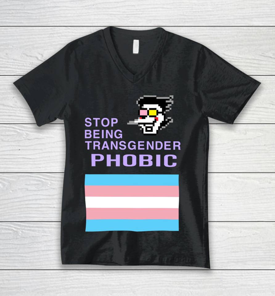 Deltarune Stop Being Transgender Phobic Unisex V-Neck T-Shirt