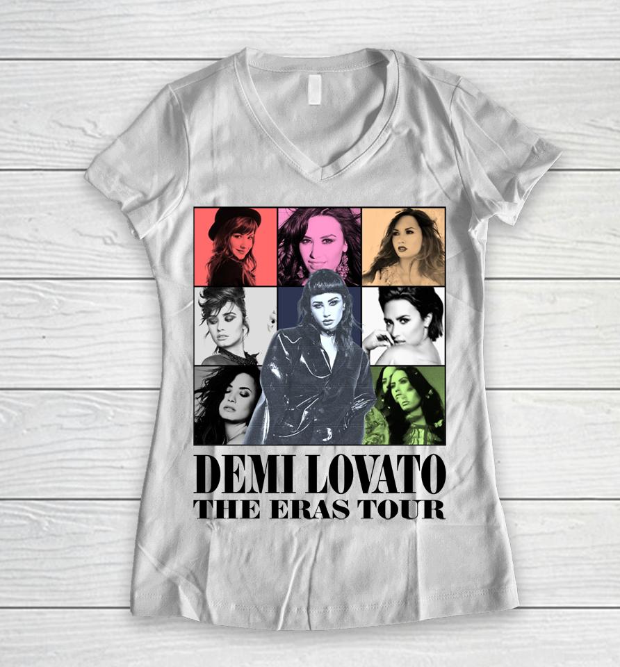 Demi Lovato The Eras Tour Women V-Neck T-Shirt