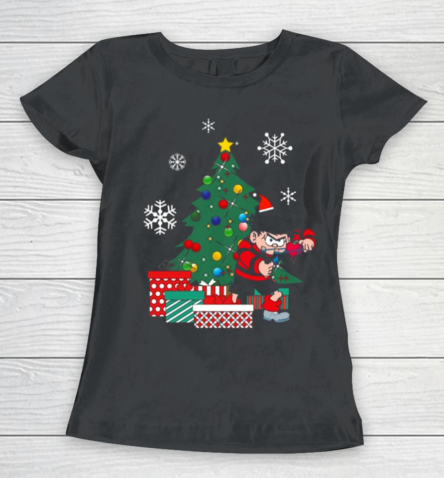Dennis The Menace Around The Christmas Tree Women T-Shirt