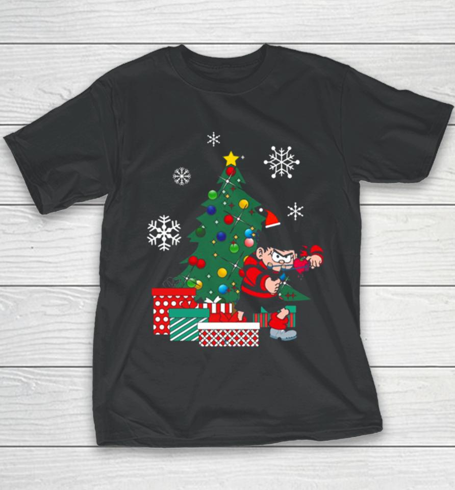 Dennis The Menace Around The Christmas Tree Youth T-Shirt
