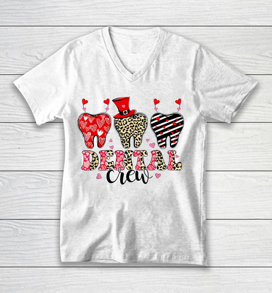 Dental Crew Happy Valentines Day Unisex V-Neck T-Shirt
