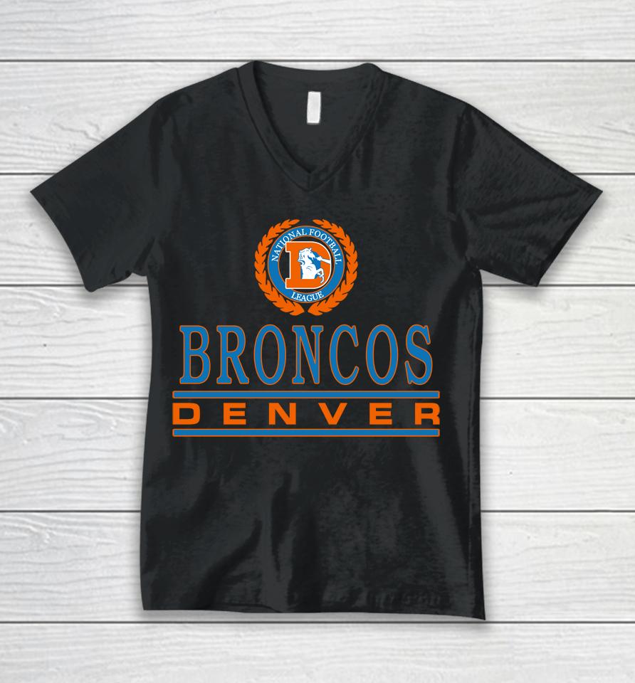 Denver Broncos Crest Homage Unisex V-Neck T-Shirt