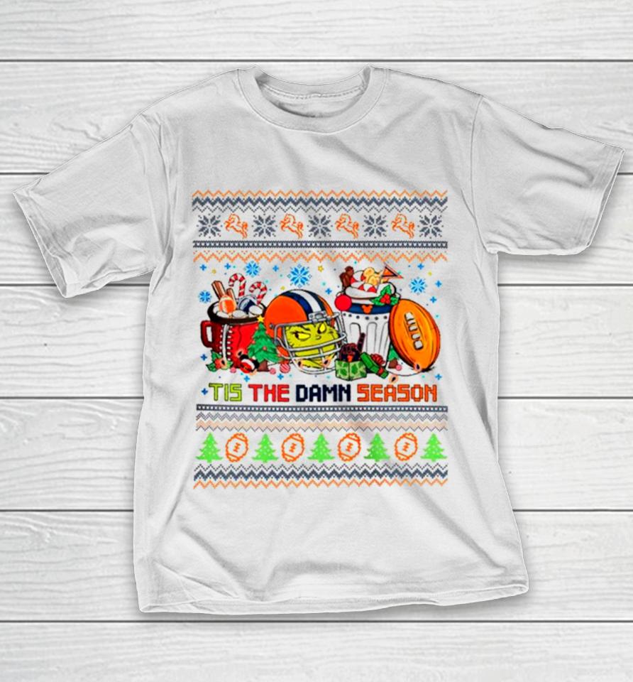 Denver Broncos Grinch Tis The Season Ugly Christmas T-Shirt