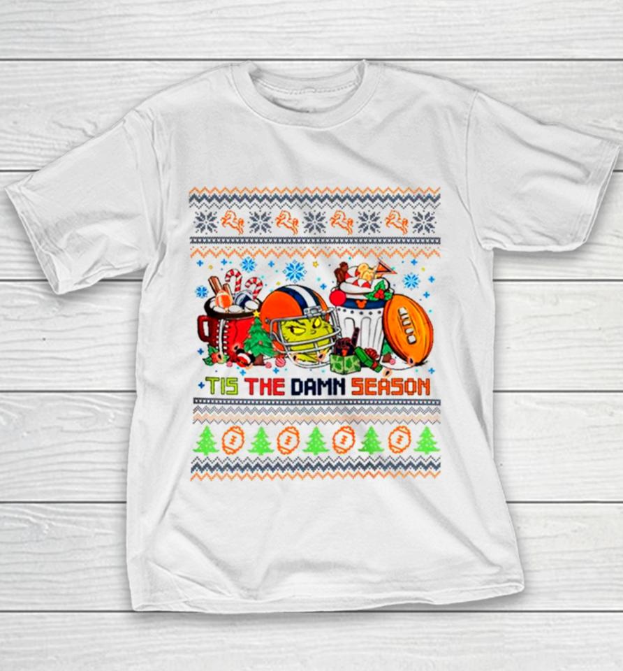 Denver Broncos Grinch Tis The Season Ugly Christmas Youth T-Shirt