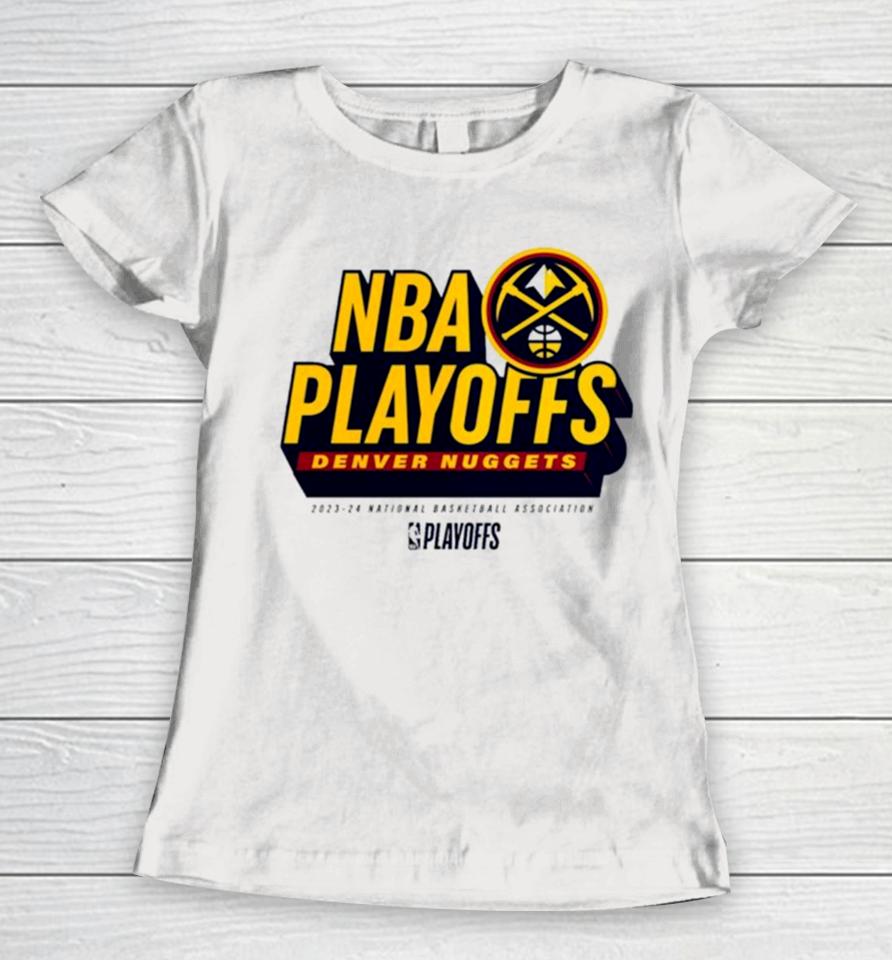 Denver Nuggets 2024 Nba Playoffs Defensive Stance Women T-Shirt
