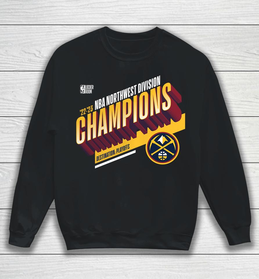 Denver Nuggets Fanatics Branded 2023 Northwest Division Champions Locker Room Sweatshirt