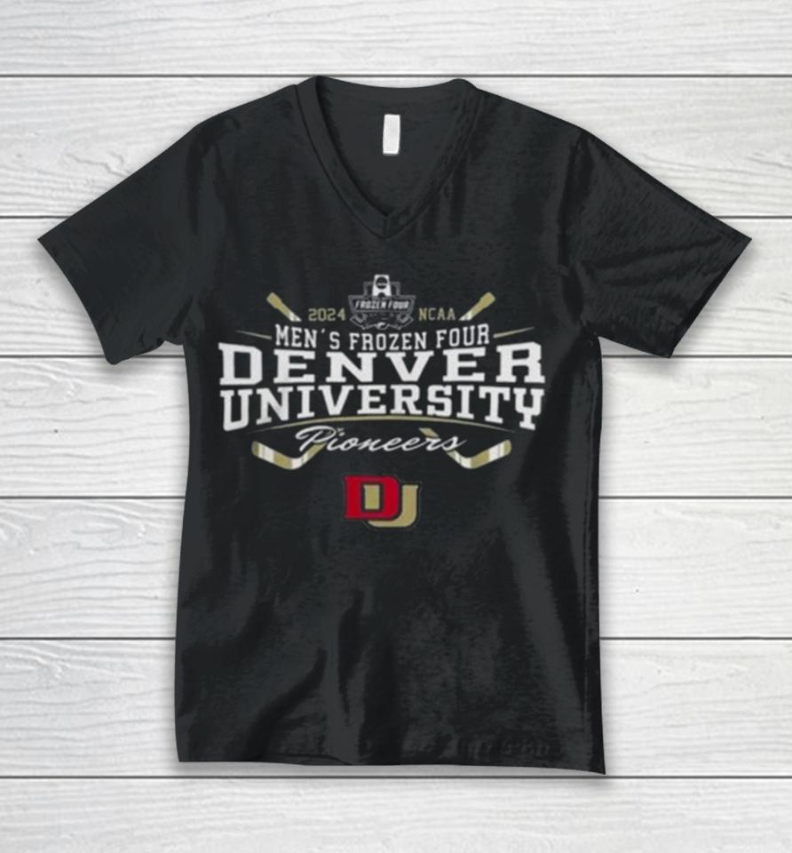 Denver Pioneers 2024 Ncaa Frozen Four Men’s Ice Hockey Tournament Unisex V-Neck T-Shirt