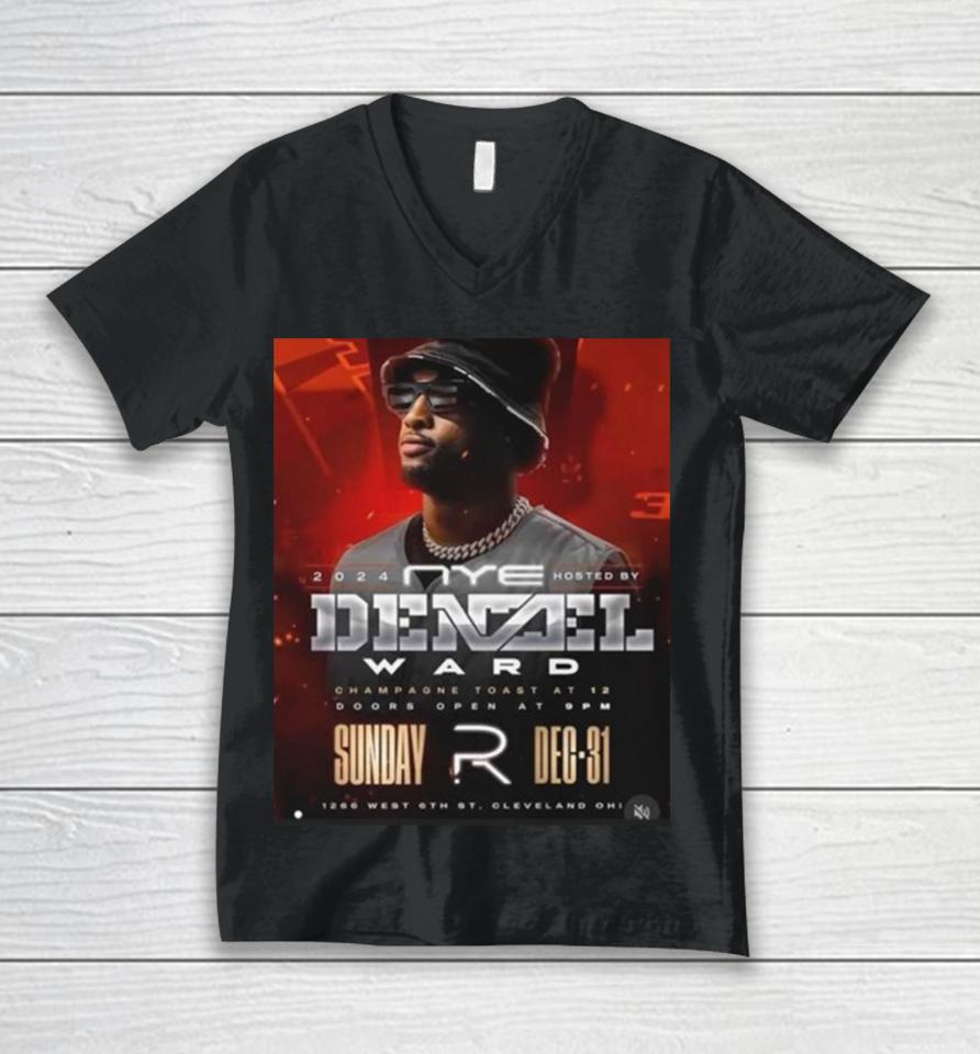 Denzel Ward Come Celebrate New Years Eve 2024 &Amp; The Cleveland Browns Unisex V-Neck T-Shirt