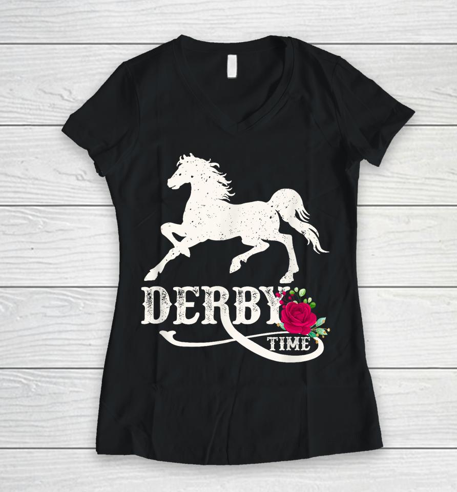 Derby Day 2023 Derby Kentucky Horse Derby Dress Derby Suit Women V-Neck T-Shirt