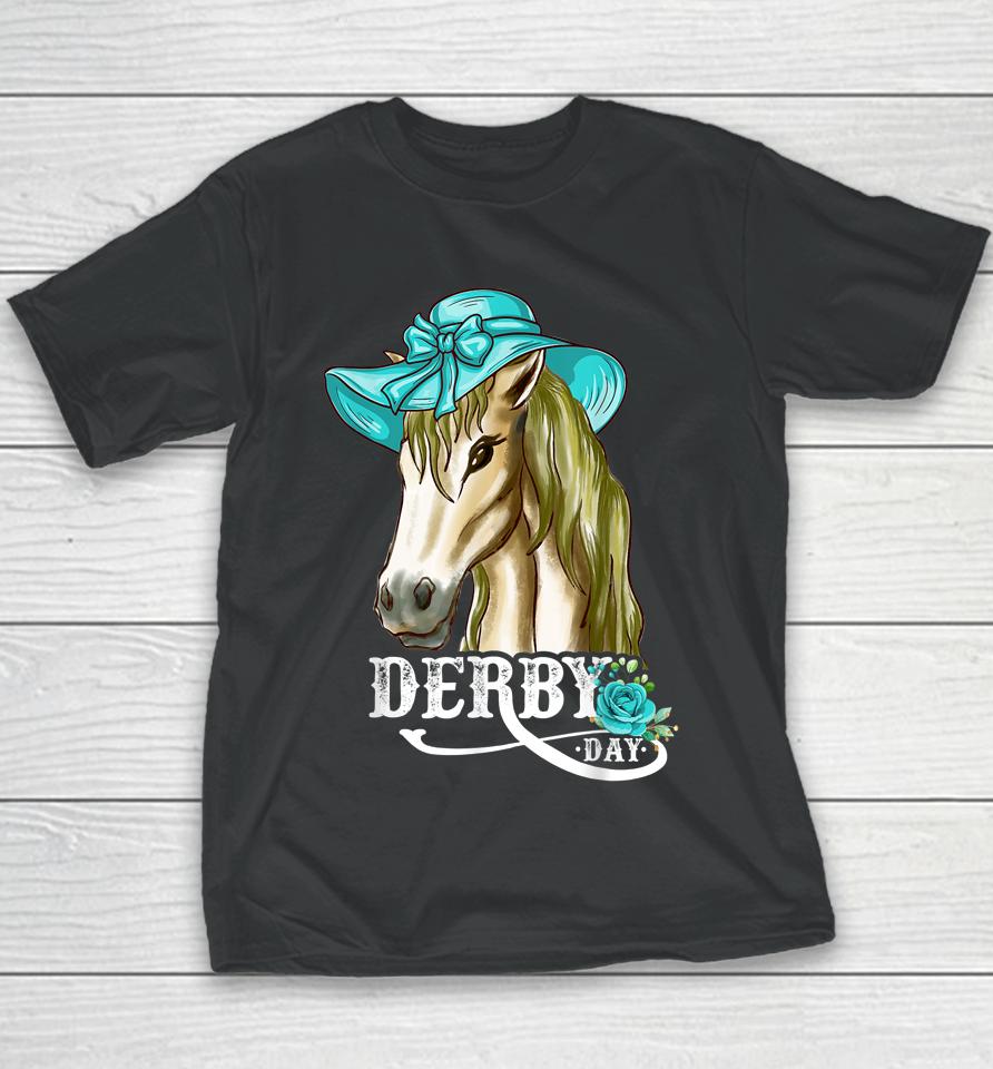 Derby Day Horse Racing Derby Dress Hats And Horses Youth T-Shirt