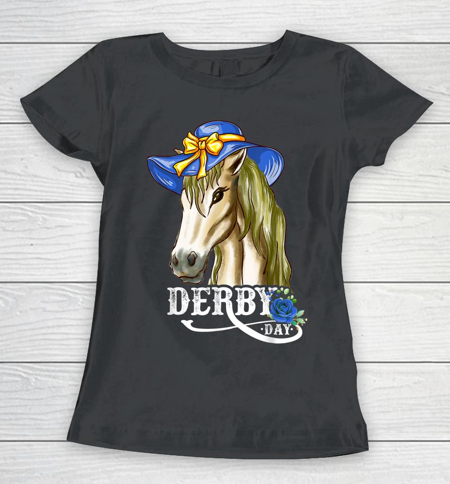 Derby Day Horse Racing Derby Dress Hats And Horses Women T-Shirt