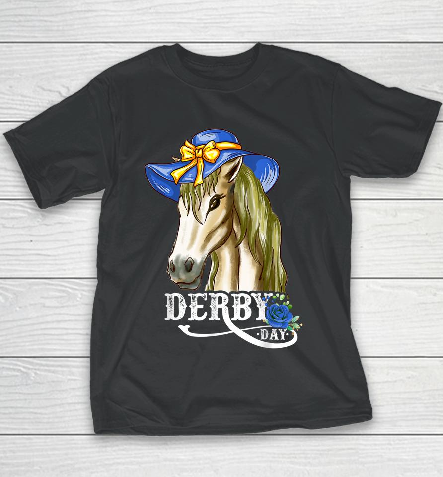 Derby Day Horse Racing Derby Dress Hats And Horses Youth T-Shirt