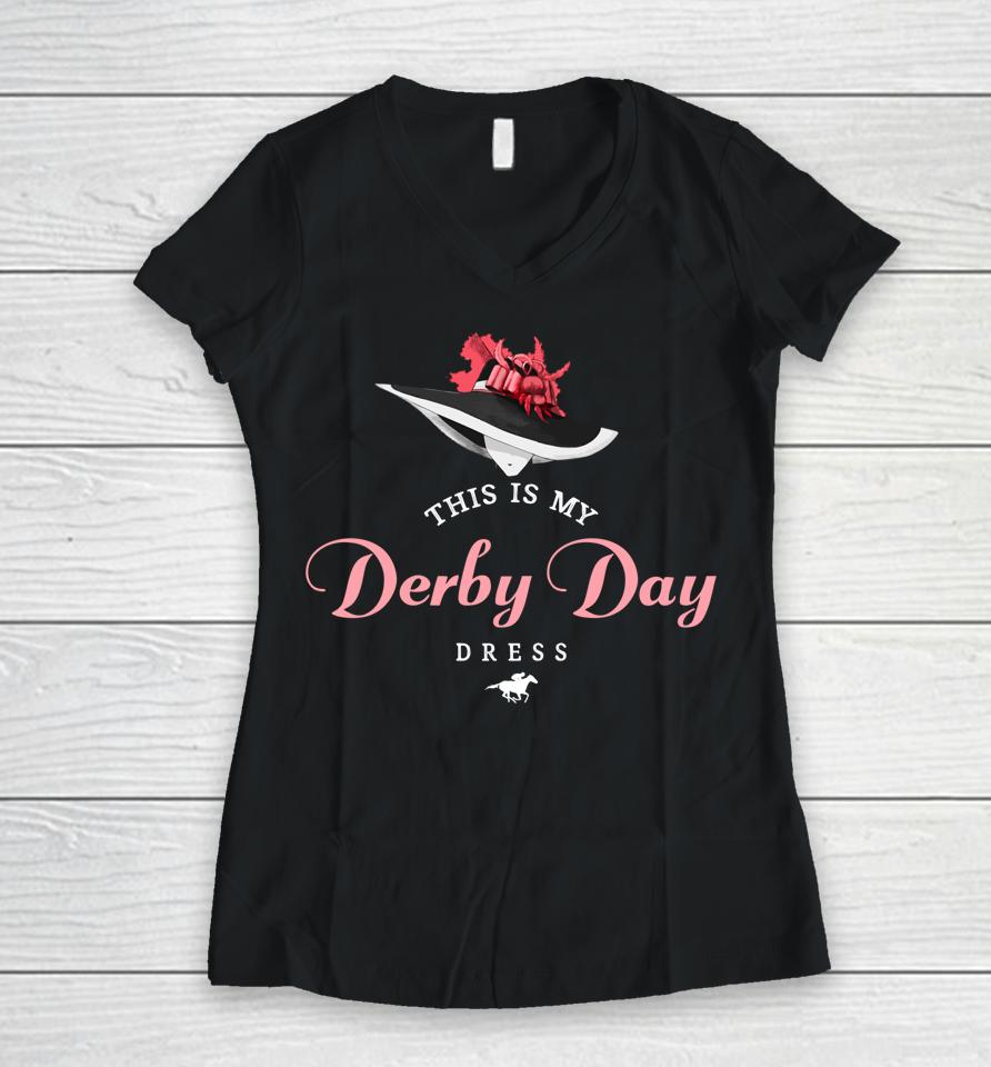 Derby Day Shirt 2022 This Is My Derby Day Dress Women V-Neck T-Shirt