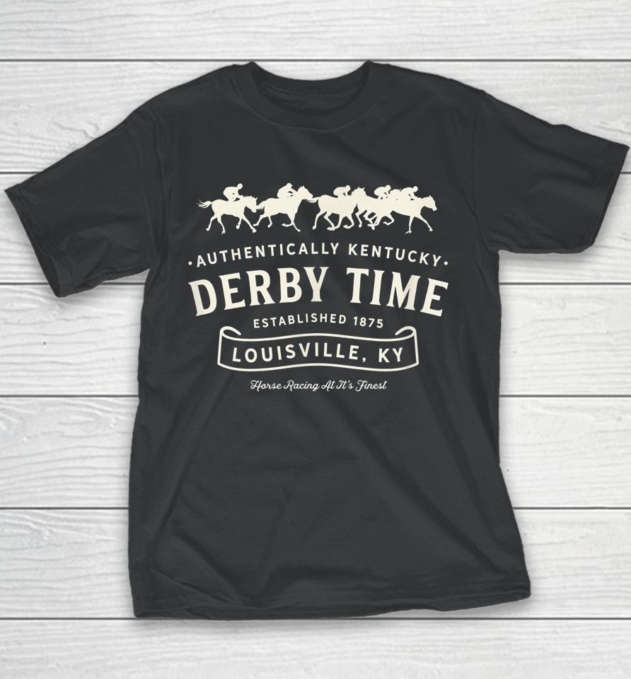 Derby Time Louisville Kentucky Horse Racing Vintage Youth T-Shirt