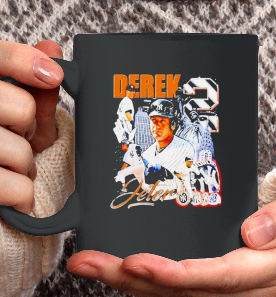 Derek Jeter New York Yankees Baseball Graphic Poster Coffee Mug