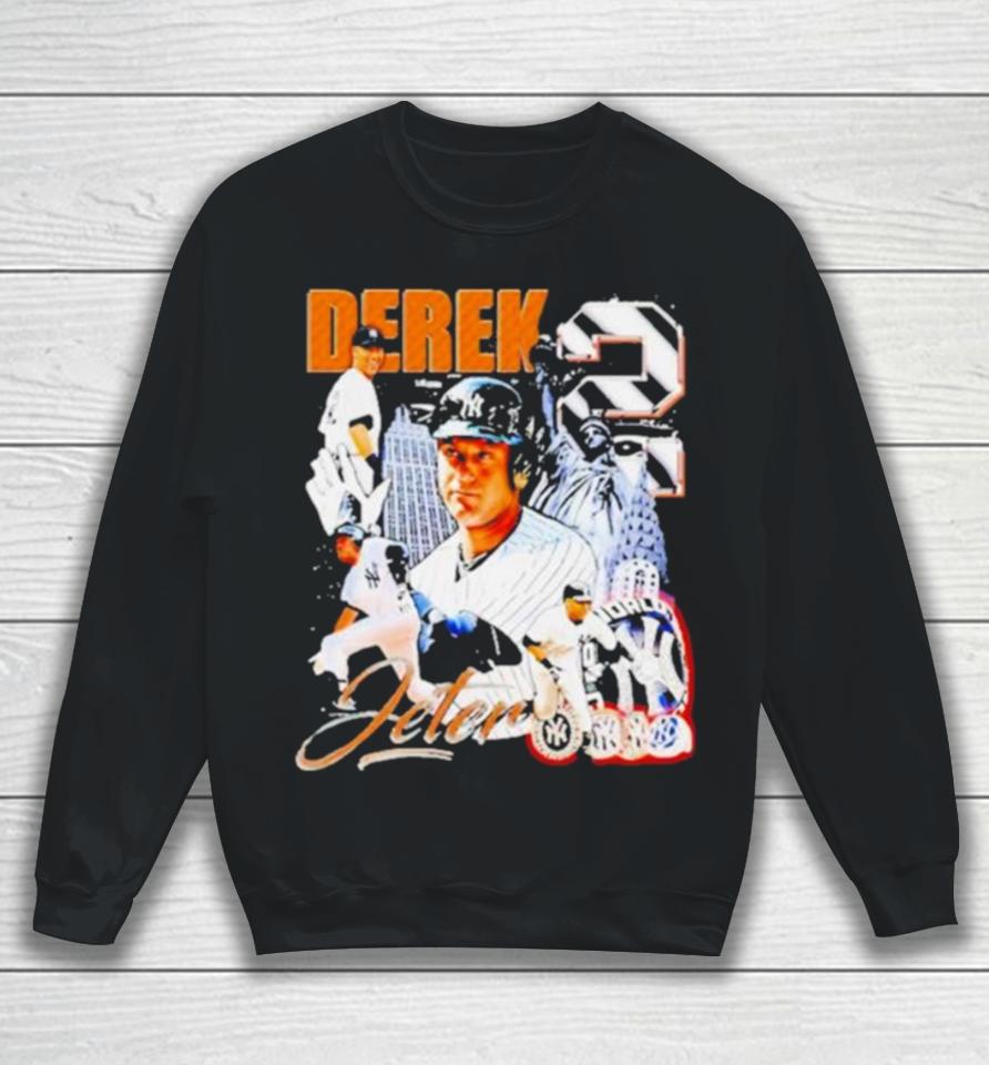 Derek Jeter New York Yankees Baseball Graphic Poster Sweatshirt