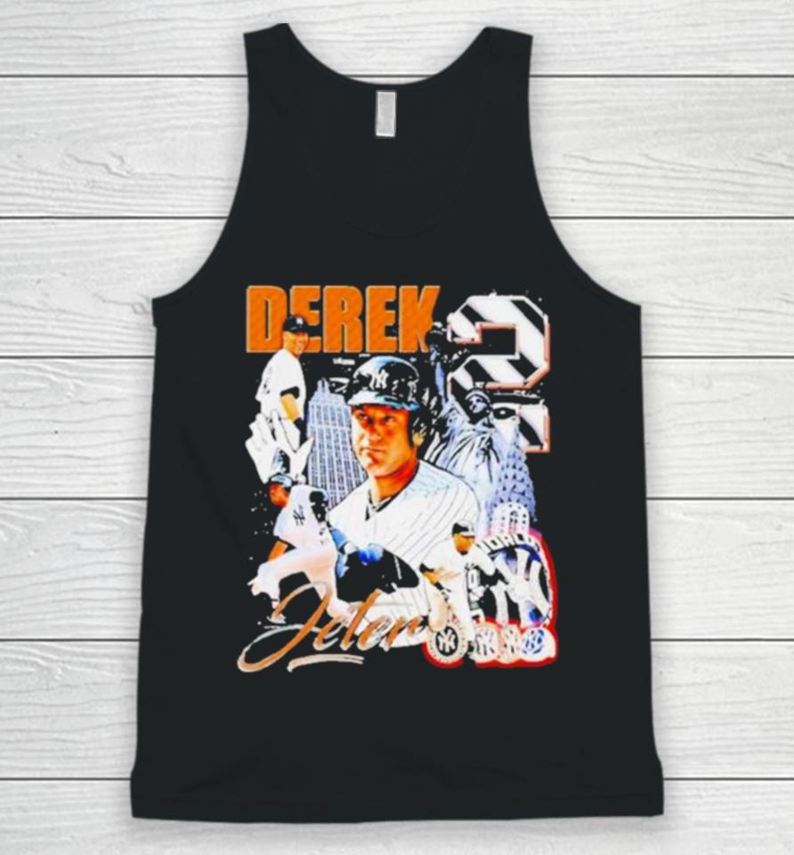Derek Jeter New York Yankees Baseball Graphic Poster Unisex Tank Top