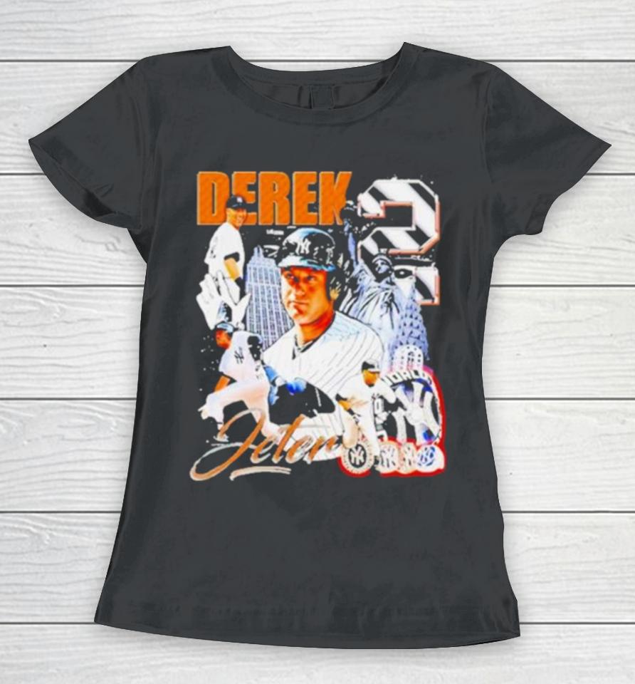 Derek Jeter New York Yankees Baseball Graphic Poster Women T-Shirt
